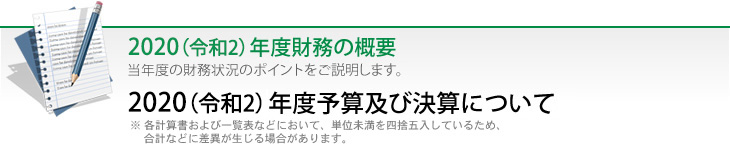 2020（令和2）年度予算及び決算について